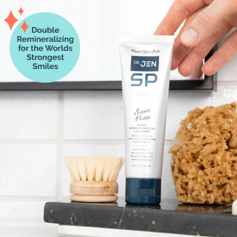 Triple proven ingredients with 10% nano Hydroxyapatite, fluoride, xylitol with Dr Jen’s Super Paste Toothpaste