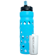 Blue Epic Escape Glass Bottle with Filter 32 oz