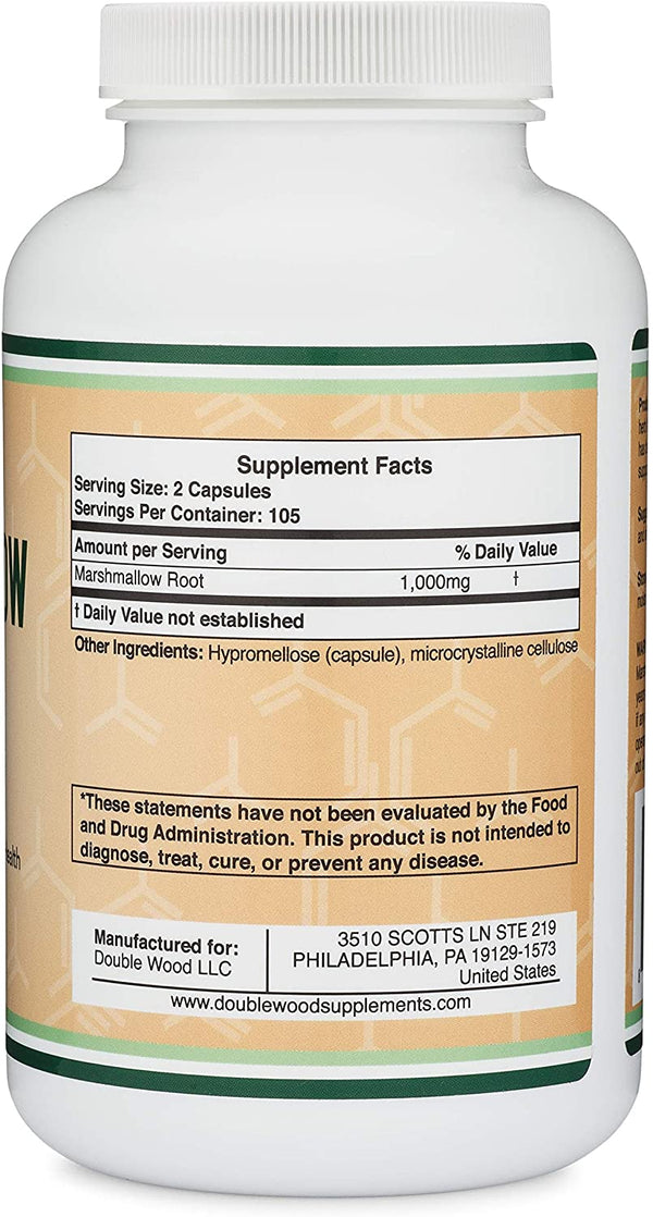 Double Wood Marshmallow Root Supplement Facts