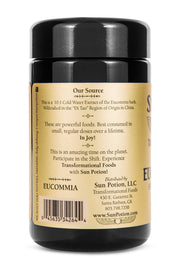 Sun Potion Eucommia (Wildcrafted) Back Label