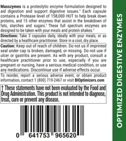 biOptimizers Masszymes Version 4.0 - Digestive Enzymes Back Label
