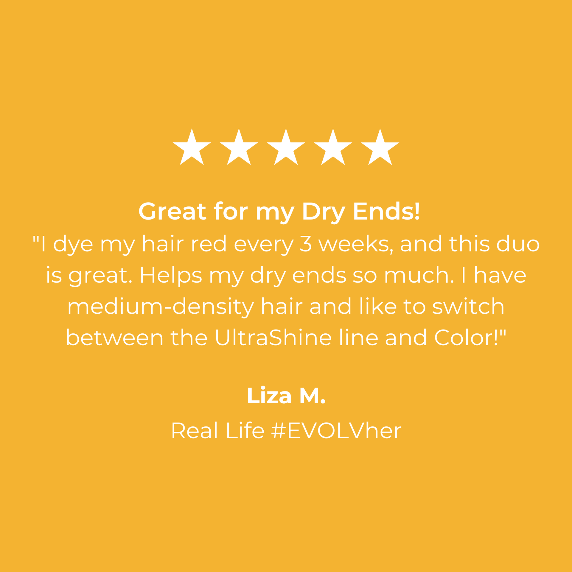 5 Star customer review of EVOLVh SmartColor Shampoo & Conditioner Duo