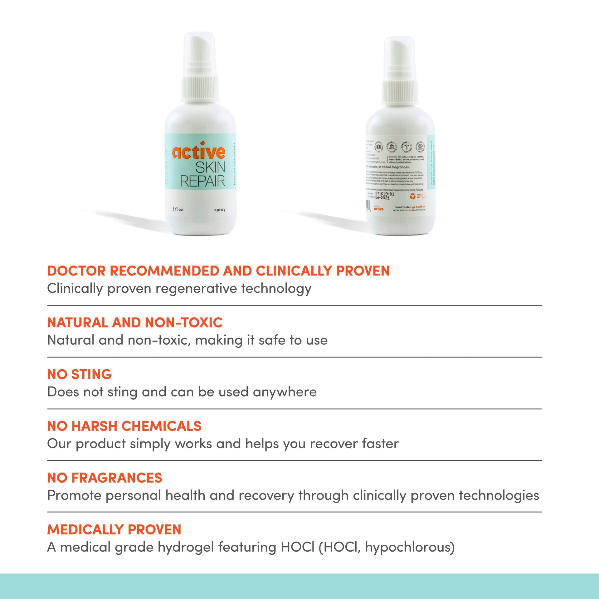 Active Skin Repair Spray and Hydrogel Bundle Benefits