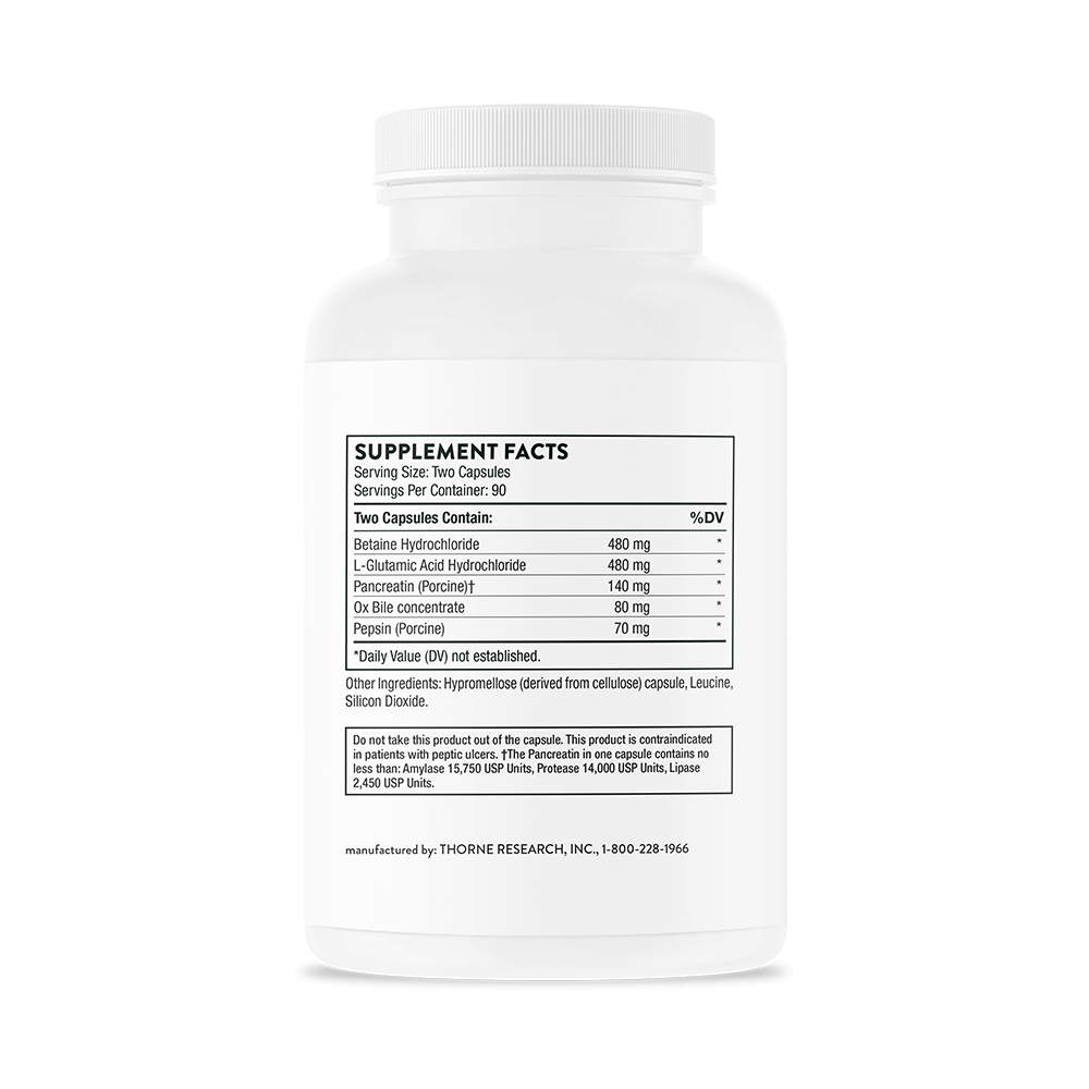 Thorne - Advanced Digestive Enzymes - Facts and Ingredients