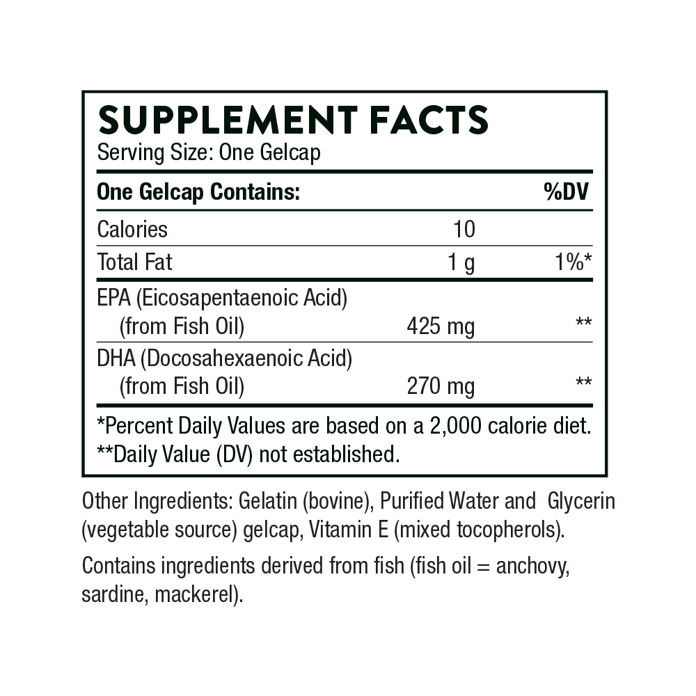 Thorne Super EPA - NSF Certified for Sport Supplement Facts