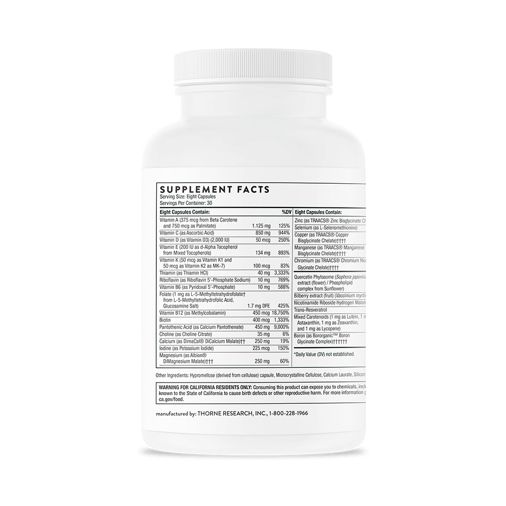 Thorne - Advanced Nutrients Facts and other Ingredients
